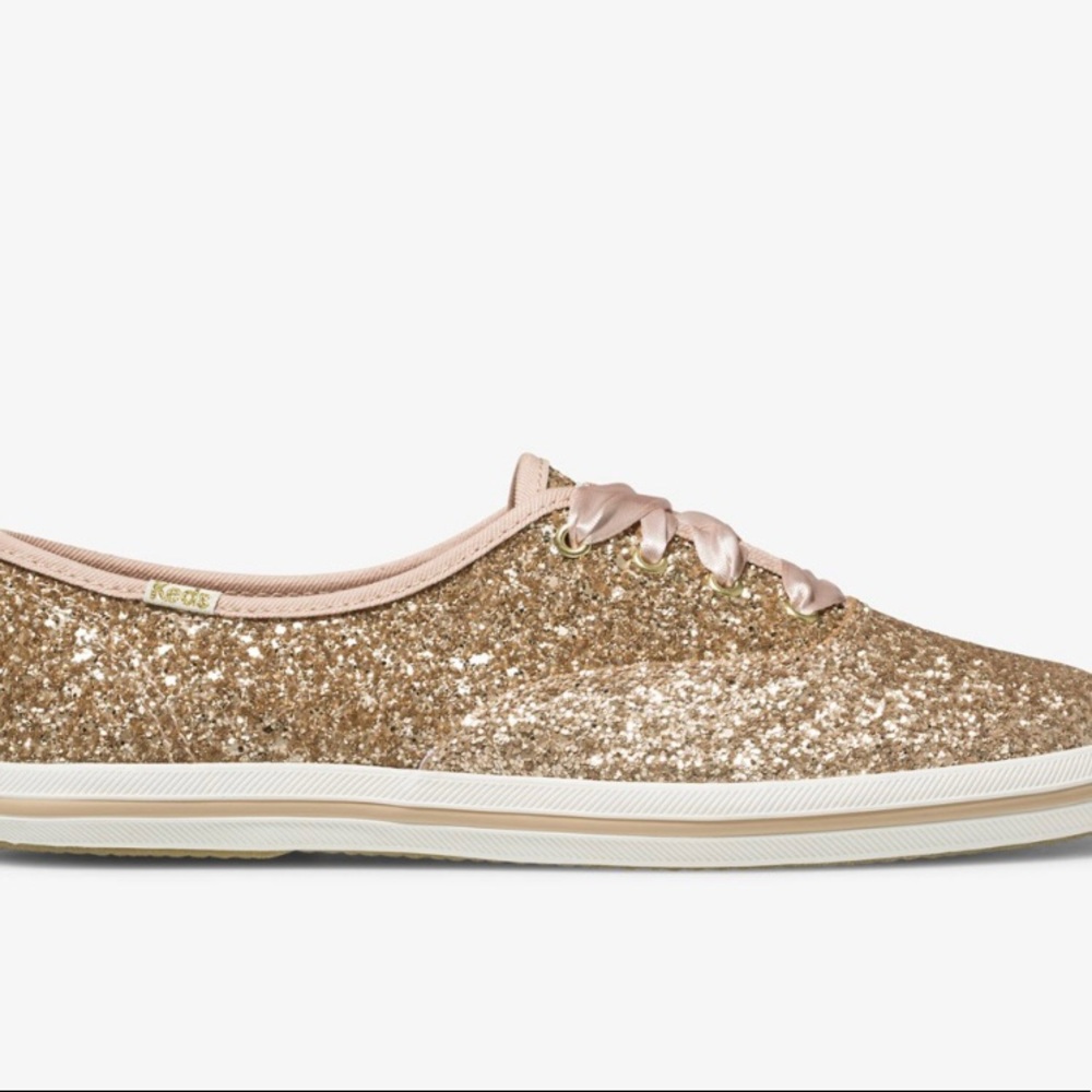 Kate Spade Rose Gold Sparkle Keds - Kids 5/Women’s 7